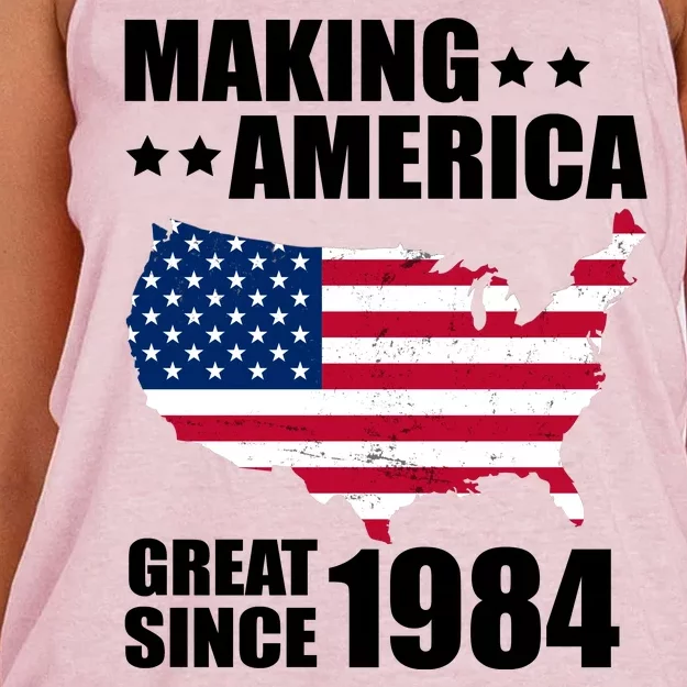 Making America Great Since 1984 Birthday Women's Knotted Racerback Tank