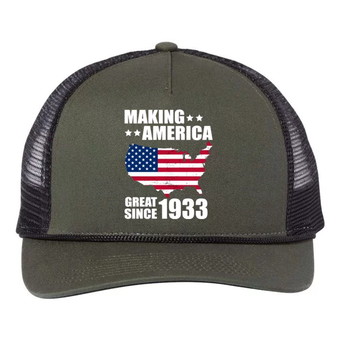 Making America Great Since 1933 Birthday Retro Rope Trucker Hat Cap