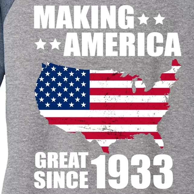 Making America Great Since 1933 Birthday Women's Tri-Blend 3/4-Sleeve Raglan Shirt