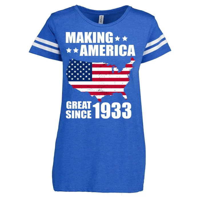 Making America Great Since 1933 Birthday Enza Ladies Jersey Football T-Shirt