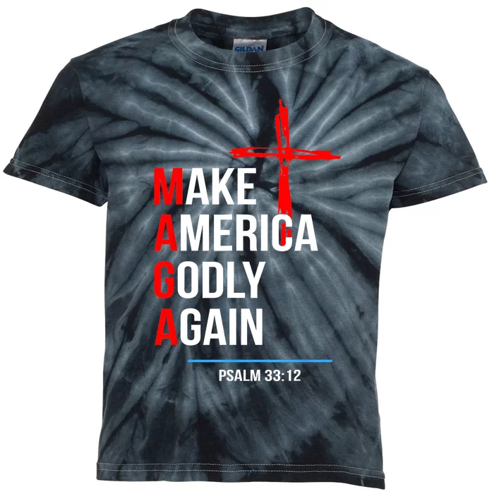 Make America Godly Again Psalm 33 12 Kids Tie-Dye T-Shirt