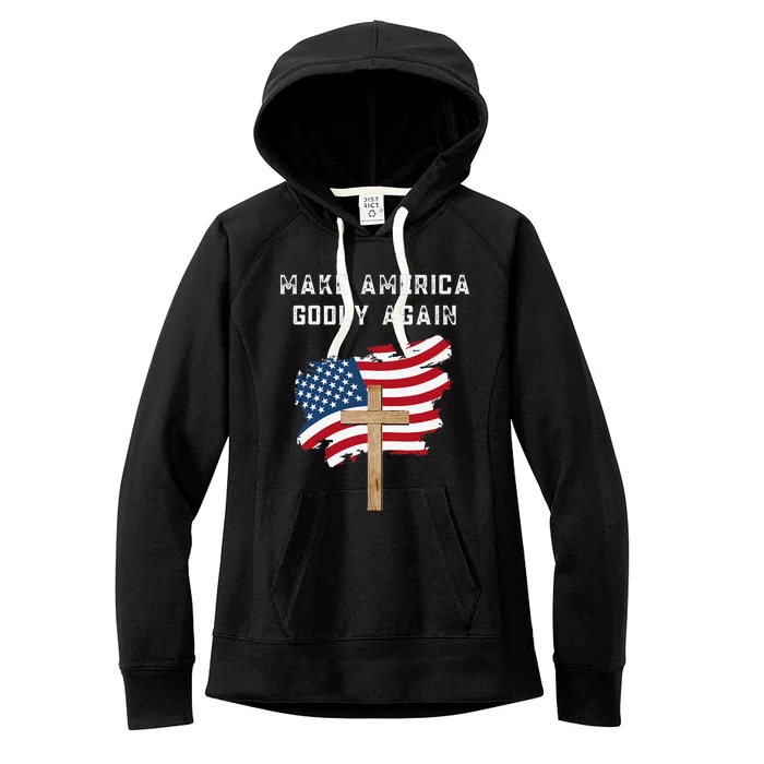 Make America Godly Again For Patriotic Christians Women's Fleece Hoodie