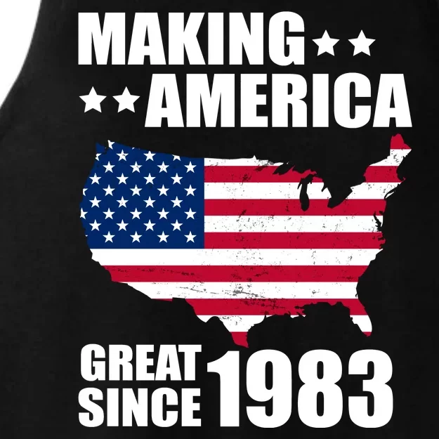 Making America Great Since 1983 Birthday Ladies Tri-Blend Wicking Tank