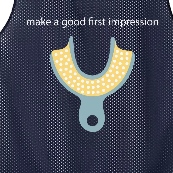 Make A Good First Dental Impression Funny Dentist Mesh Reversible Basketball Jersey Tank