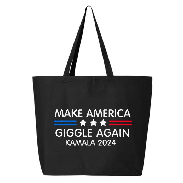 Make America Giggle Again Funny Giggling President Harris 25L Jumbo Tote