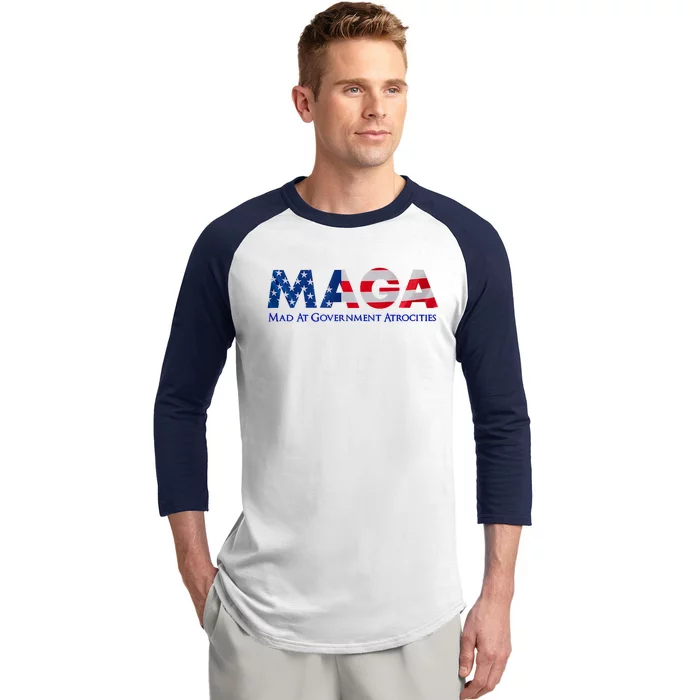 Mad At Government Atrocities American Flag Baseball Sleeve Shirt