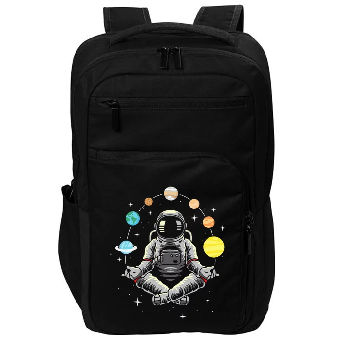 Meditating Astronaut Galaxy Spaceman Astronomer Cosmos Impact Tech Backpack