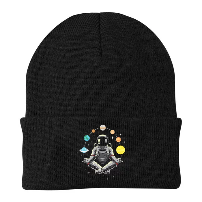 Meditating Astronaut Galaxy Spaceman Astronomer Knit Cap Winter Beanie