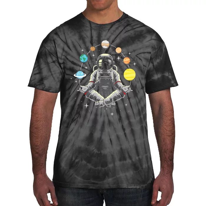 Meditating Astronaut Galaxy Spaceman Astronomer Tie-Dye T-Shirt