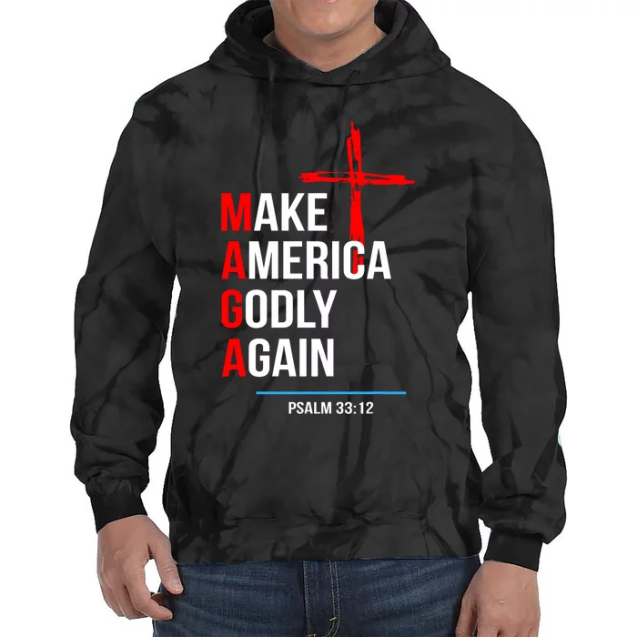 Make America Godly Again Psalm 33 Tie Dye Hoodie