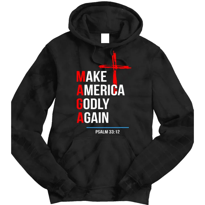 Make America Godly Again Psalm 33 Tie Dye Hoodie