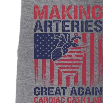 Making Arteries Great Again Cardiac Cath Lab Funny Trump Gift Doggie 3-End Fleece Hoodie