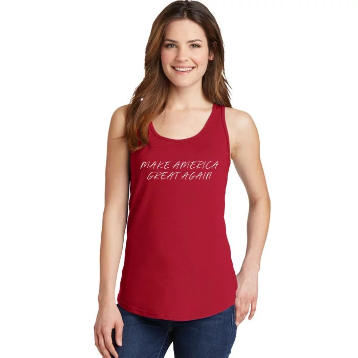 Make America Great Again President Trump Patriotic Ladies Essential Tank