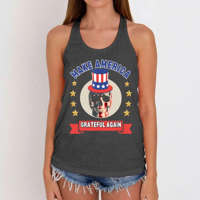 Make America Grateful Again Women's Knotted Racerback Tank