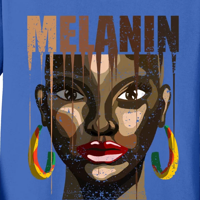 Melanin African Graphic Juneteenth Black History Gift Kids Long Sleeve Shirt