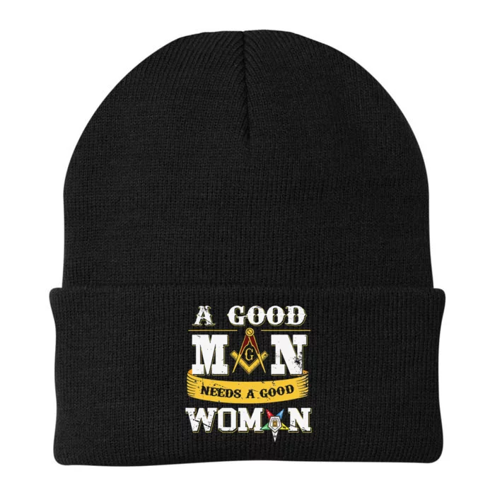 Masons A Good Man Need A Good Woman OES Freemasons Christmas Knit Cap Winter Beanie