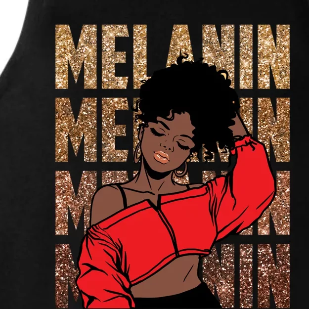 Melanin Afro Goddess Black Magic African Black History Gift Ladies Tri-Blend Wicking Tank