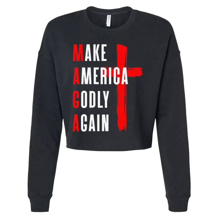 Make America Godly Again Cropped Pullover Crew