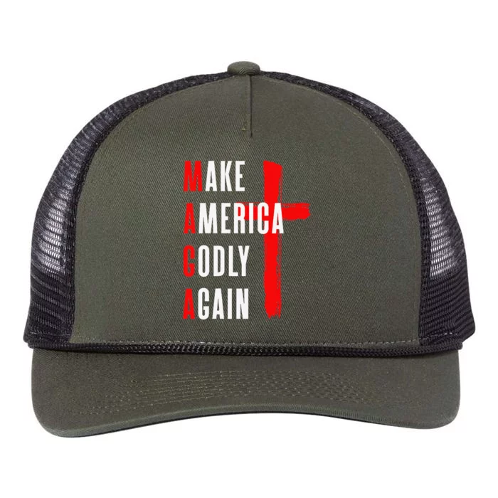 Make America Godly Again Retro Rope Trucker Hat Cap