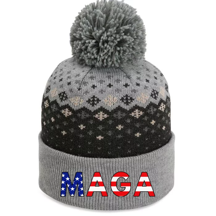 MAGA American Flag The Baniff Cuffed Pom Beanie