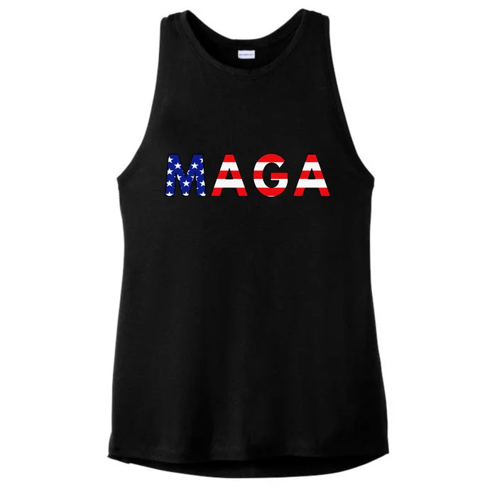 MAGA American Flag Ladies Tri-Blend Wicking Tank