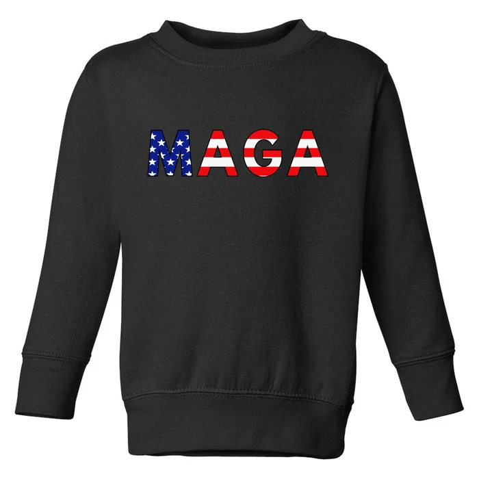 MAGA American Flag Toddler Sweatshirt