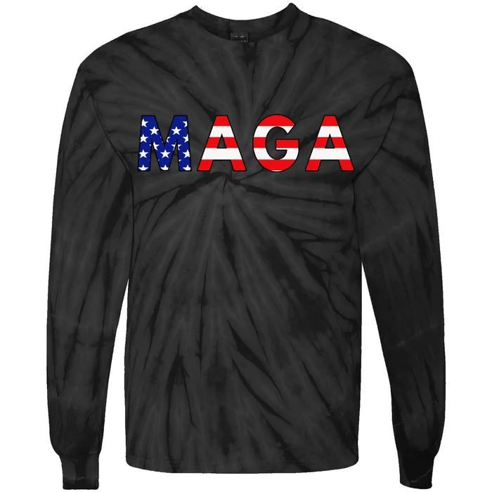 MAGA American Flag Tie-Dye Long Sleeve Shirt