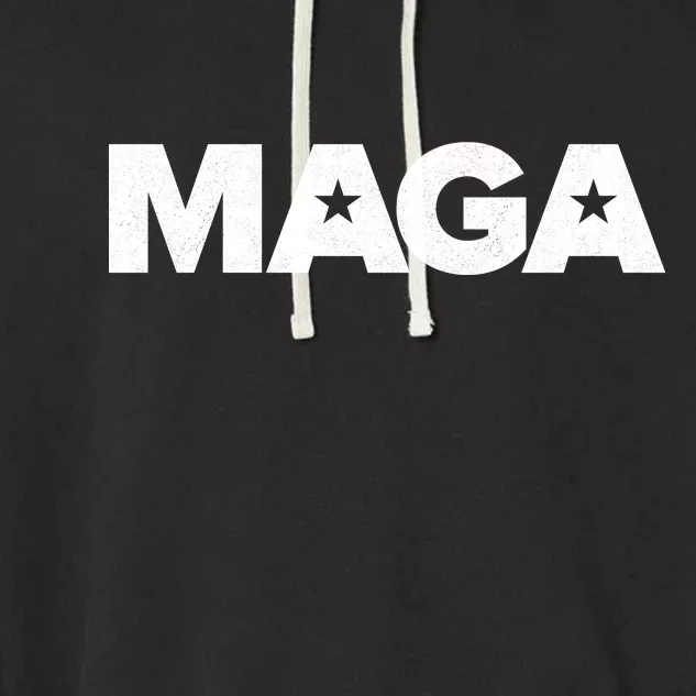 MAGA Distressed Logo Make America Great Again Garment-Dyed Fleece Hoodie