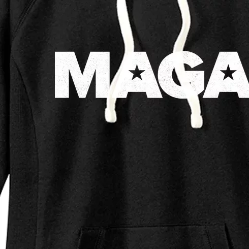 MAGA Distressed Logo Make America Great Again Women's Fleece Hoodie