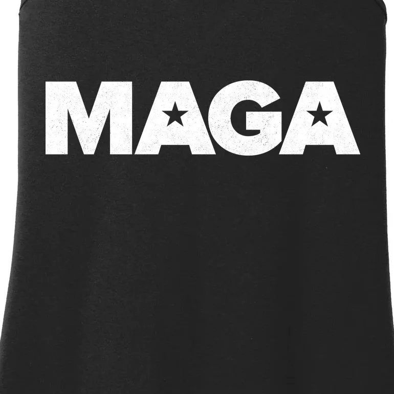 MAGA Distressed Logo Make America Great Again Ladies Essential Tank