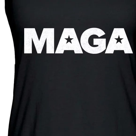 MAGA Distressed Logo Make America Great Again Ladies Essential Flowy Tank