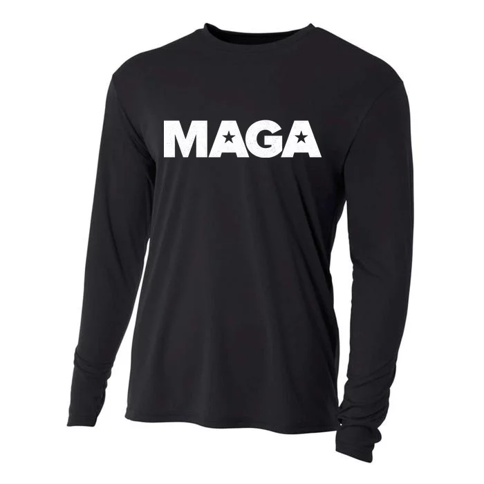 MAGA Distressed Logo Make America Great Again Cooling Performance Long Sleeve Crew