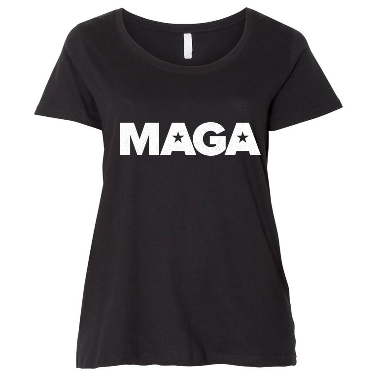 MAGA Distressed Logo Make America Great Again Women's Plus Size T-Shirt