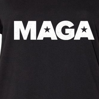 MAGA Distressed Logo Make America Great Again Women's V-Neck Plus Size T-Shirt
