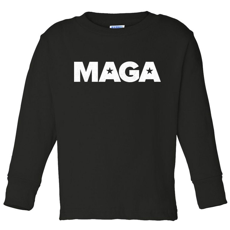MAGA Distressed Logo Make America Great Again Toddler Long Sleeve Shirt