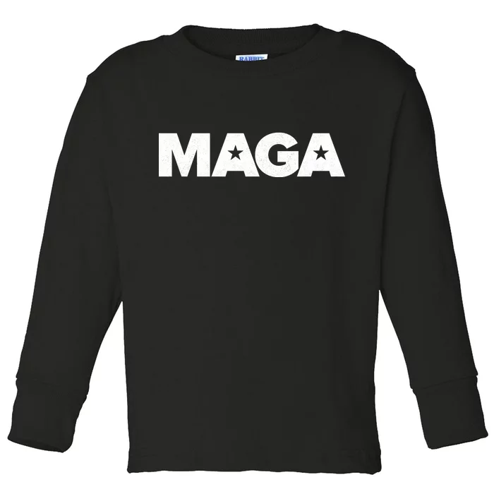 MAGA Distressed Logo Make America Great Again Toddler Long Sleeve Shirt