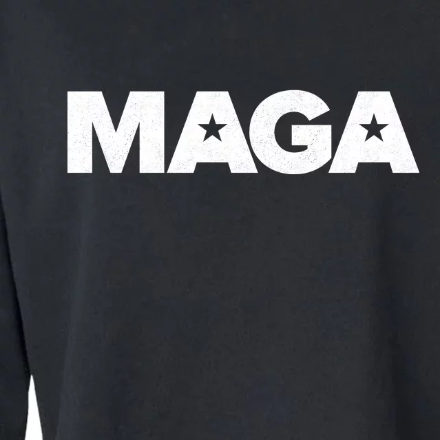 MAGA Distressed Logo Make America Great Again Cropped Pullover Crew