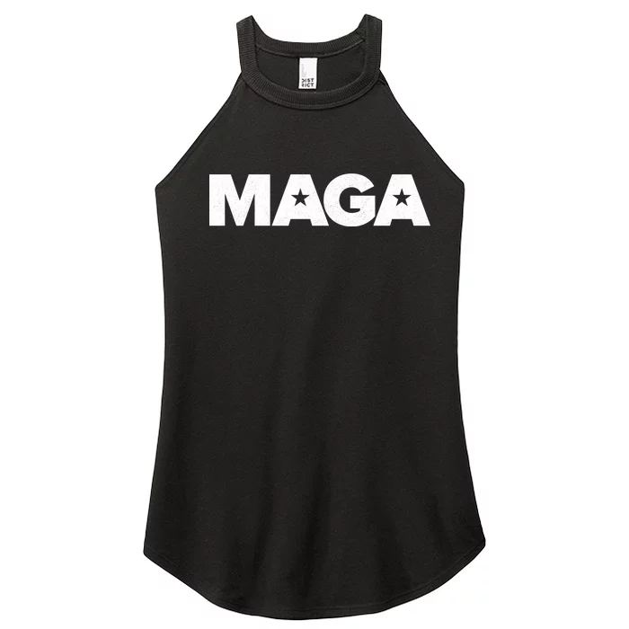 MAGA Distressed Logo Make America Great Again Women’s Perfect Tri Rocker Tank