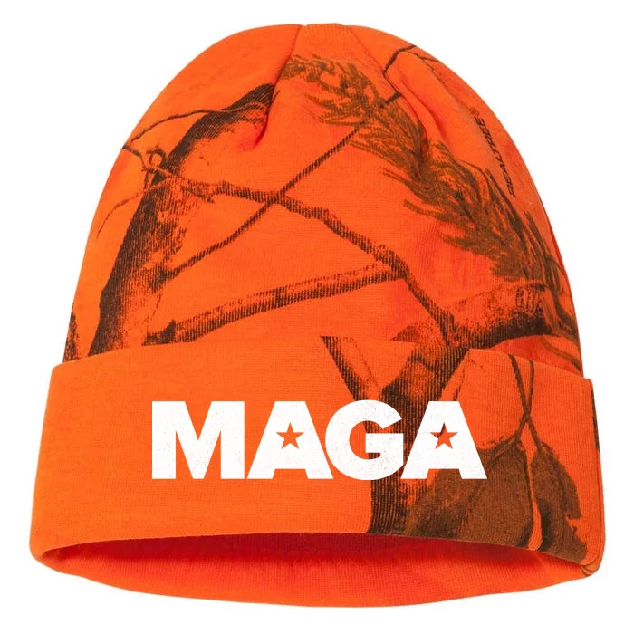 MAGA Distressed Logo Make America Great Again Kati - 12in Camo Beanie