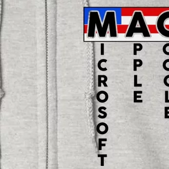 MAGA Microsoft Apple Google Amazon Full Zip Hoodie