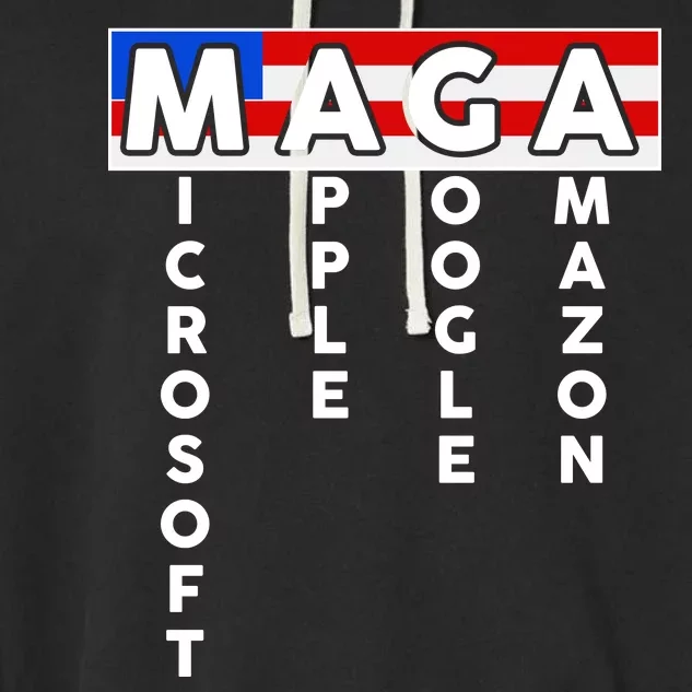 MAGA Microsoft Apple Google Amazon Garment-Dyed Fleece Hoodie