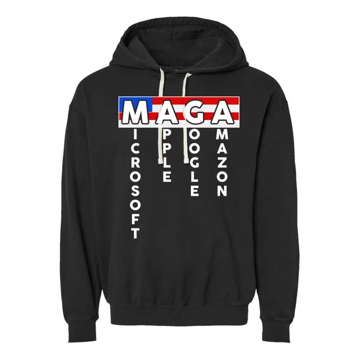 MAGA Microsoft Apple Google Amazon Garment-Dyed Fleece Hoodie