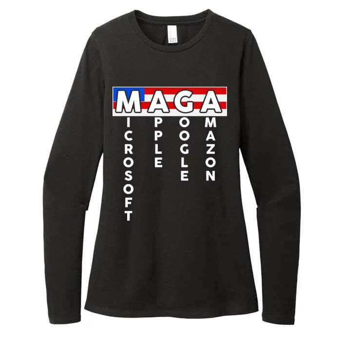 MAGA Microsoft Apple Google Amazon Womens CVC Long Sleeve Shirt