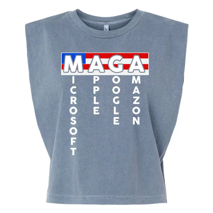 MAGA Microsoft Apple Google Amazon Garment-Dyed Women's Muscle Tee