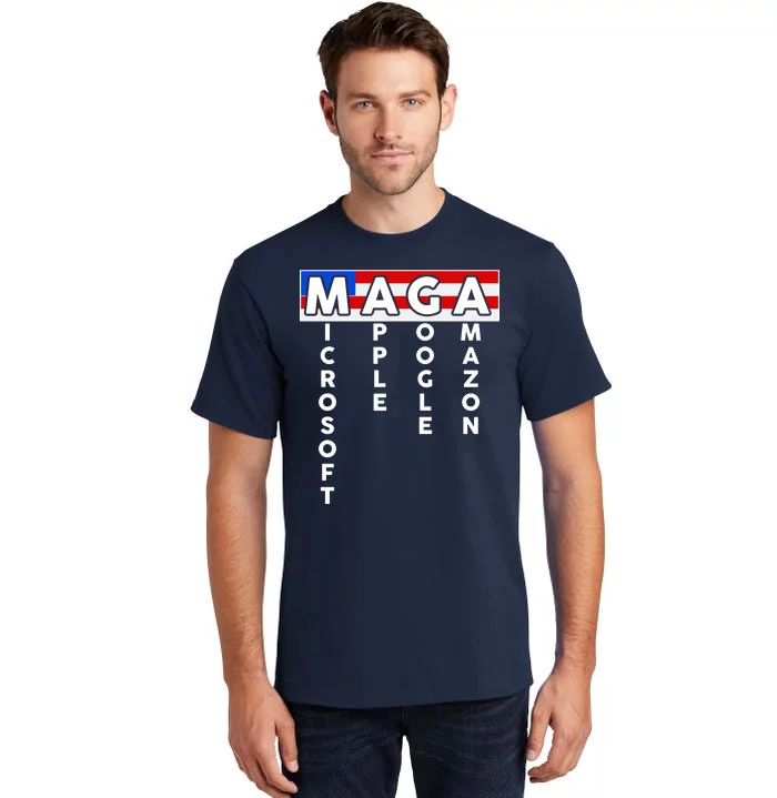 MAGA Microsoft Apple Google Amazon Tall T-Shirt