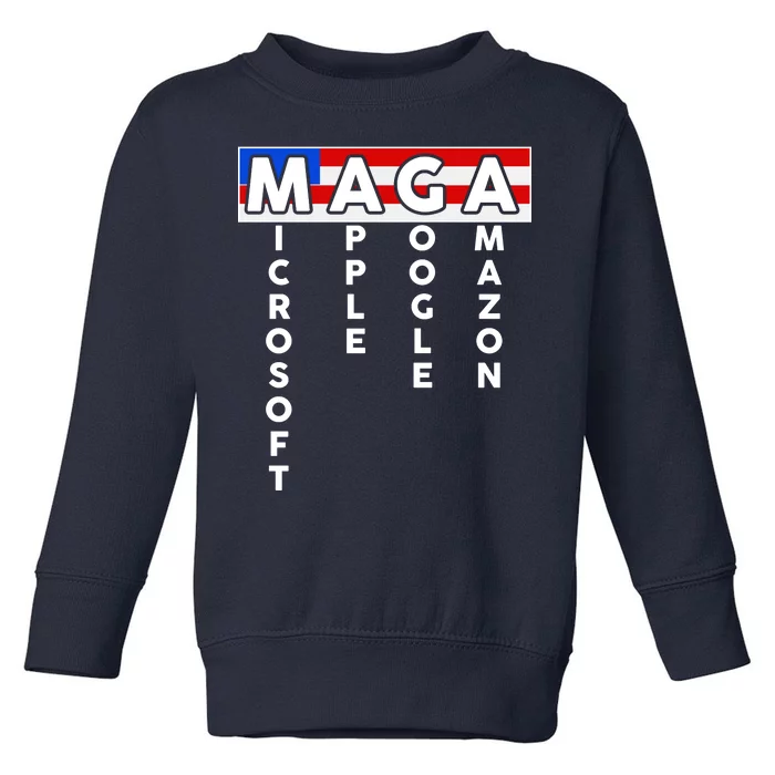 MAGA Microsoft Apple Google Amazon Toddler Sweatshirt