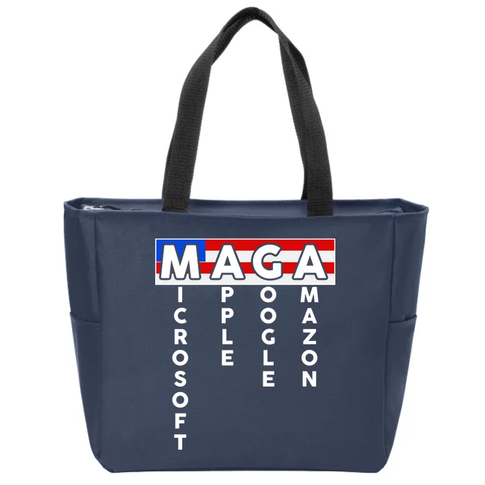 MAGA Microsoft Apple Google Amazon Zip Tote Bag