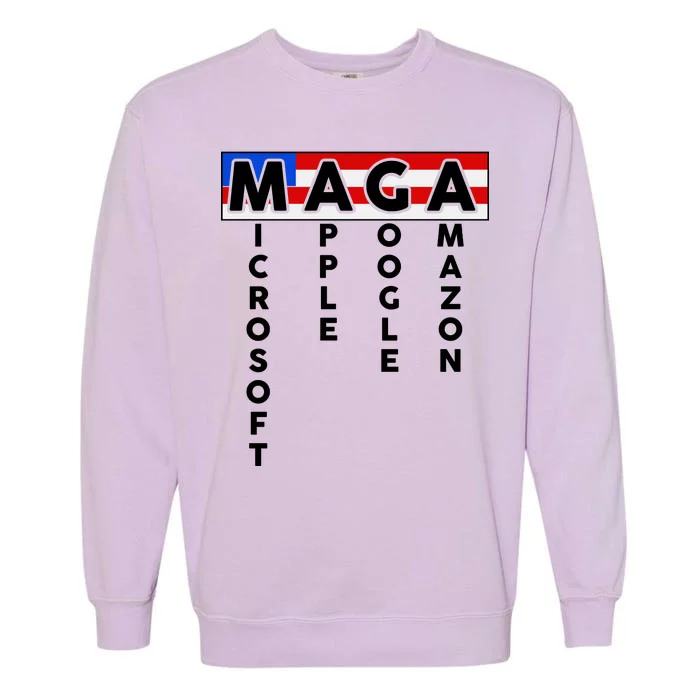 MAGA Microsoft Apple Google Amazon Garment-Dyed Sweatshirt