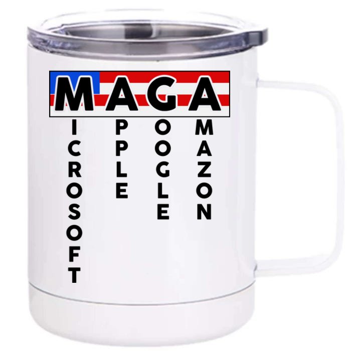 MAGA Microsoft Apple Google Amazon Front & Back 12oz Stainless Steel Tumbler Cup