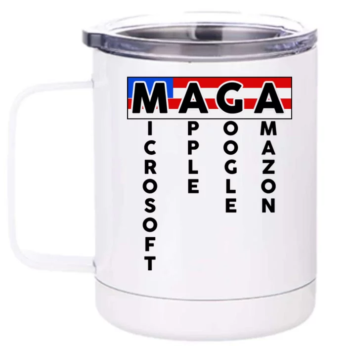 MAGA Microsoft Apple Google Amazon Front & Back 12oz Stainless Steel Tumbler Cup